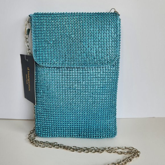 D'Margeaux NewYork Crystal Evening Bag - Light Blue - Picture 1 of 7